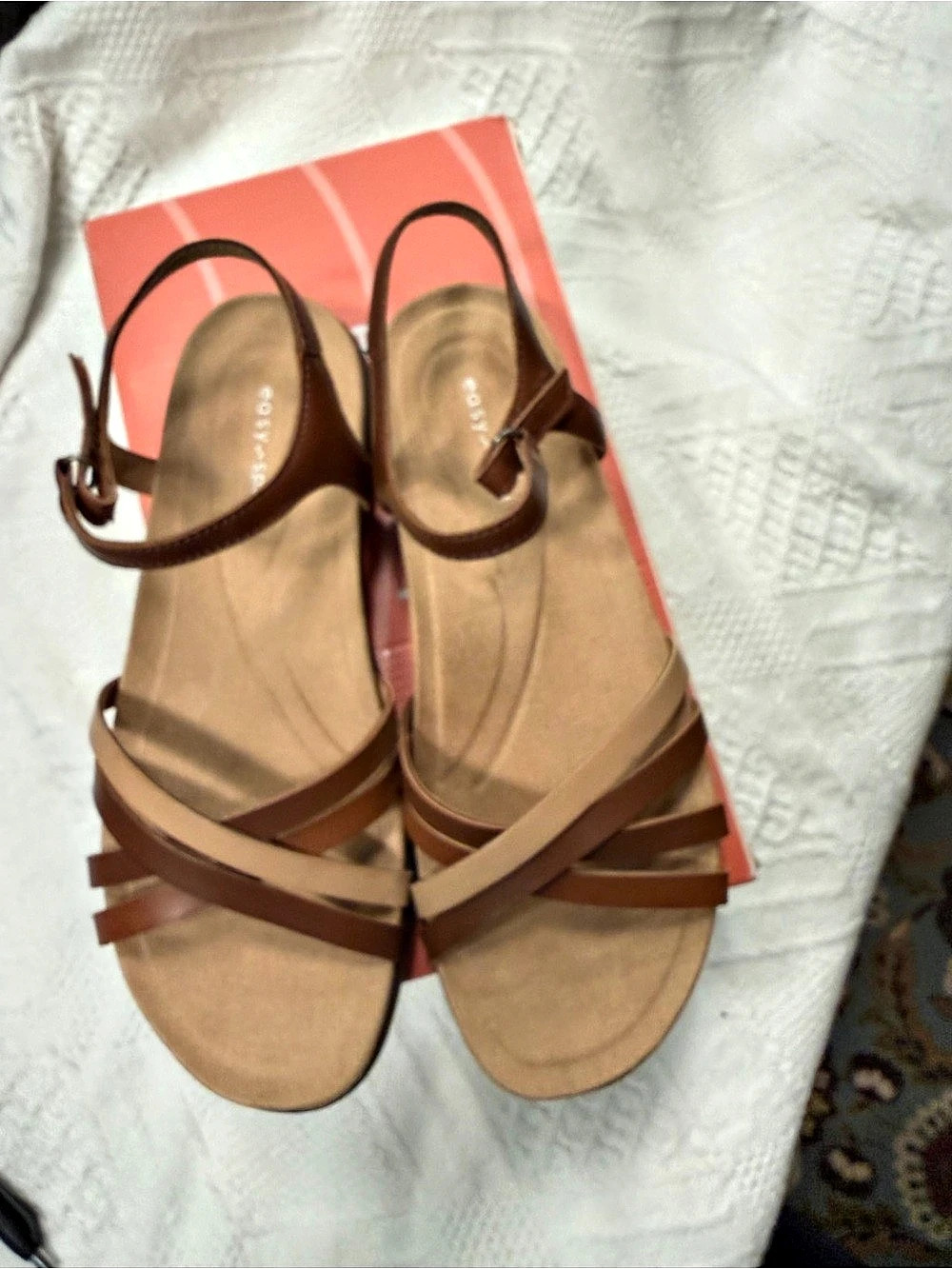 Easy Spirit NEW, Dottle3 Strappy Sandals Brown US 8.5 M
